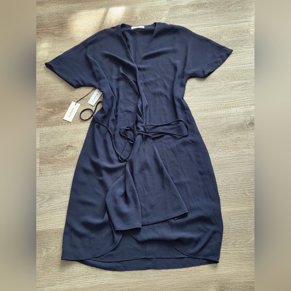 Babaton Navy Wrap Midi Dress - Picture 2 of 7